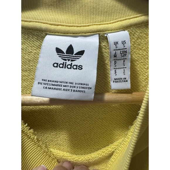 Adidas Mens Original Trefoil Lightweight Crewneck Sweatshirt Yellow Mens Small - Picture 4 of 7